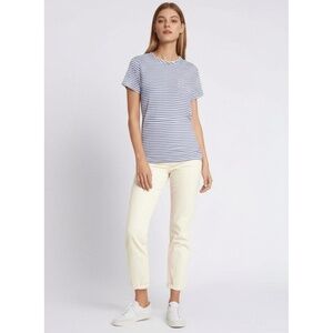 Vineyard Vines TShirt Unisex Medium Blue And White Striped Casual Preppy Pocket